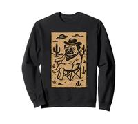 Relajado Pug Sentado en el Desierto Funny Western Dog Cowboy Sudadera
