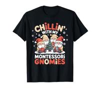 Relajándome con mis gnomios Montessori Matching Christmas Camiseta