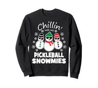 Relajándome con mis muñecos de Nieve de Pickleball, Divertida Navidad Sudadera