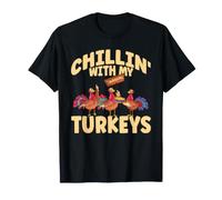 Relajándome con mis Pavos, Divertido Día de Acción de Gracias, Pilgrim Fall Camiseta