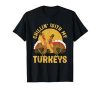 Relajándome con mis Pavos, Divertido Día de Acción de Gracias, Pilgrim Fall Camiseta