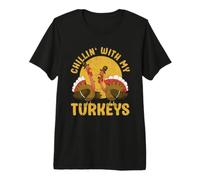 Relajándome con mis Pavos, Divertido Día de Acción de Gracias, Pilgrim Fall Camiseta Premium