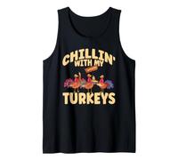 Relajándome con mis Pavos, Divertido Día de Acción de Gracias, Pilgrim Fall Camiseta sin Mangas