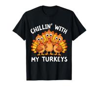 Relajándose con la Familia de My Turkeys Coincide con el otoño de Acción de Gracias Camiseta