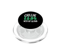 Relajándose con mis Extraterrestres, Divertido Amante de los ovnis de Las Naves espaciales de Halloween PopSockets PopGrip para MagSafe