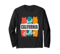 Relajante Estilo Retro Vintage de Just California Chillin' State Manga Larga
