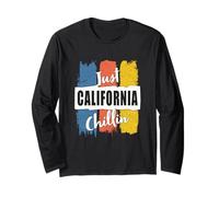 Relajante Estilo Retro Vintage de Just California Chillin' State Manga Larga