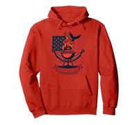 Relajarse, Asar, Cumplir el sueño Americano Sudadera con Capucha, Unisex para Adultos, Rojo, L