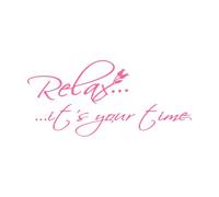 Relájate Es tu momento Flores Cuarto de ducha Baño Sala de yoga Masaje Salón de belleza Calcomanías de pared de vinilo 50.4x108.4cm Incluye kit de película de transferencia Rosa