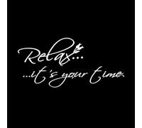 Relájate Es tu momento Flores Cuarto de ducha Baño Sala de yoga Masaje Salón de belleza Pegatinas artísticas de vinilo 50.4x108.4cm Removible sin dejar pegamento Blanco