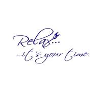 Relájate Es tu momento Flores Cuarto de ducha Baño Sala de yoga Masaje Salón de belleza Pegatinas artísticas de vinilo 28x60.2cm Decoración de tiendas Azul oscuro