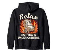 Relájate Nada Está Bajo Control Mapache Animal Mapaches Dueño Sudadera con Capucha