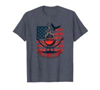 Relájate, parrilla, cumple el sueño americano Camiseta, Hombre, Azul Jaspeado, L
