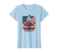 Relájate, parrilla, cumple el sueño americano Camiseta, Mujer, Azul Bebé, L