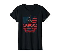 Relájate, parrilla, cumple el sueño americano Camiseta, Mujer, Negro, L