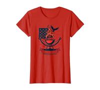Relájate, parrilla, cumple el sueño americano Camiseta, Mujer, Rojo, L