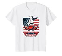 Relájate, parrilla, cumple el sueño americano Camiseta, Niños, Blanco, 2 años
