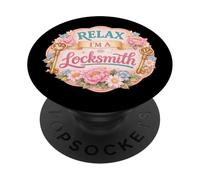 Relájate Soy Una Cerrajera Mujer Graciosa Cerrajería Cita Femenina PopSockets PopGrip Adhesivo