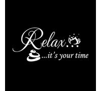 Relájate y descansa, es tu momento en el salón de belleza Spa Calcomanías de pared de vinilo 28x62.8cm Varios tamaños Blanco