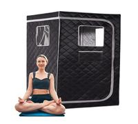 Relájate y desintoxica con la tienda portátil de sauna de vapor, spa en casa de cuerpo completo para 2 personas, conveniente y portátil, color negro y gris