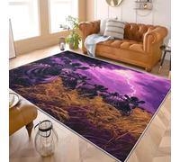 ReláMpago de Cebra de FantasíA Alfombra de Franela con Respaldo TPR Antideslizante PúRpura Alfombra de Pelo Corto Lavable a Máquina, Moqueta para Sala de Estar y Dormitorio 80x150 cm