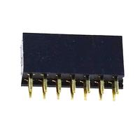 Reland Sun 10pcs 2.54mm Pitch 2x2-40 Pin Conector recto de doble fila Hembra Pin Header Strip PCB Board Socket (2x7P)