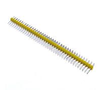 Reland Sun 10PCS Doble fila 2 × 40Pin Breakable Pin Header 2.54mm Macho Straight Pin Header Conector (Amarillo)