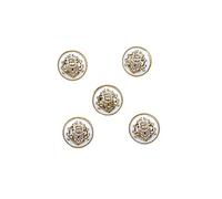 RELAND SUN 5pcs 10-28mm estilo británico botones de metal para ropa abrigo moda suministros de costura accesorios de ropa (oro blanco, 15MM)