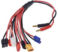 Reland Sun 8 en 1 adaptador conector divisor cable para multi a 4.0mm plátano enchufe para TRX EC3 JST XT60 T- Dean DIY alambre desnudo