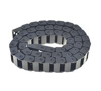 RELAND SUN Cadena de arrastre de cable de plástico negro de 1 m de longitud para CNC, con conectores finales (15 x 40, cerrada)
