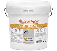 RELAS FACHADAS de Tecno Prodist - 5 Kg (BLANCO) Pintura Impermeabilizante al agua - Durabilidad y resistencia - Blanco Mate - A Rodillo o brocha - Gran cubrición, blancura y rendimiento, no salpica