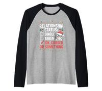 Relationship Status Funny Saying Christmas Single Men Women Camiseta Manga Raglan