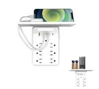 Relativelk Wall Outlet Extender with Shelf Night, Flat Wall Outlet Extender with Shelf Night Light for Home Travel Dorm (1 Pcs)