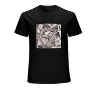 Relativity Abnormal Laws of Gravity Art Artist MC Escher T-Shirt Graphic tee Printed Top Mens Black Shirt S