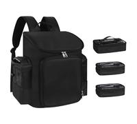 Relavel Bolsa de Viaje para peluquería, Gran Capacidad, con separadores Ajustables, Estuche de Viaje, Estuche de cosmetología Profesional para Accesorios, Accesorios de peluquería, Color Negro, Negro