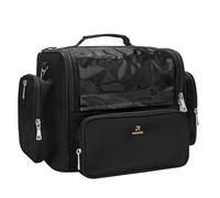 Relavel Bolsa para Pinceles de Maquillaje - Estuche Negro de Gran Capacidad - Bolsa Cosmética de Viaje y Organizador con Divisores Ajustables