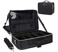 Relavel Estuche de Maquillaje con Ruedas, Mochila de Maquillaje Profesional para Artistas de Maquillaje, Piel Negra, L, Negro