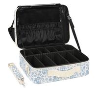 Relavel Estuche de viaje para maquillaje, organizador de cosméticos, bolsa de almacenamiento portátil para artistas con separadores ajustables para cosméticos, brochas de maquillaje, artículos de