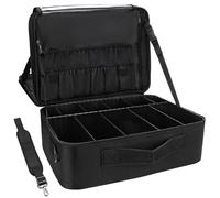 Relavel Estuche de Viaje para Maquillaje, Organizador de cosméticos, Bolsa de Almacenamiento portátil para Artistas con separadores Ajustables para cosméticos, brochas de Maquillaje, artículos de