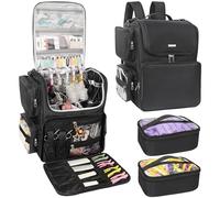 Relavel Mochila de Maquillaje, Estuche de Maquillaje para Artistas de Maquillaje, estilistas, Bolsa de Almacenamiento para Herramientas para el Cabello, cosméticos