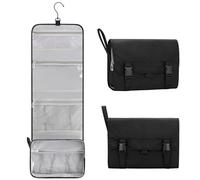 Relavel - Neceser Colgante de Viaje para Mujer y Hombre, Bolsa de Aseo y Afeitado Impermeable, Bolsa de Maquillaje Grande, Organizador de cosméticos para baño y Ducha, Negro