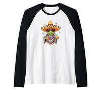 Relax - Gringo - Un Divertido Lagarto en un Poncho y un Sombrero Camiseta Manga Raglan