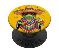 Relax - Gringo - Un Divertido Lagarto en un Poncho y un Sombrero PopSockets PopGrip Adhesivo