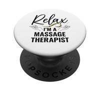 Relax I'm a Massage Therapist Minimal Hands Graphic PopSockets PopGrip Adhesivo