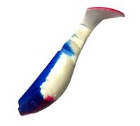 Relax Kopyto 3L Classic - Señuelo de Pesca de Goma, 3 cm, Aprox. 8 cm, Color Blanco Puro, Azul, RT 10 Unidades en el Set Softbait