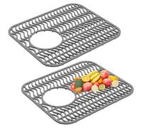 Relax love 2pcs almohadilla protectora alfombra no resbala la estera de drenaje flexible de silicona con lavavajillas de orificio de drenaje seguro para platos de vajilla de cocina