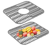 Relax love 2pcs almohadilla protectora alfombra no resbala la estera de drenaje flexible de silicona con lavavajillas de orificio de drenaje seguro para platos de vajilla de cocina