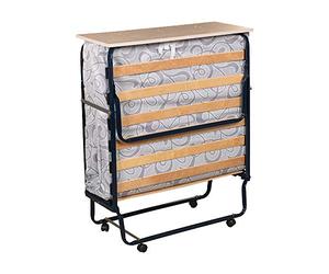 Relax Plegatín Cama Somier Plegable 90 x 190 cm con Colchón de Espuma, Cama Auxiliar Plegable, Estructura Práctica, Fácil de Guardar, Ideal para Invitados y Espacios Reducidos
