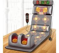 Relax Pro - Alfombrilla de masaje 3D para masaje Shiatsu, almohadilla térmica de cuerpo completo con 10 nodos vibratorios, almohada cervical ajustable y calor lumbar, registrada por la FDA para