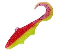 Relax Super Banjo L-240 - Pez de goma para pesca (4 unidades, 5,2 cm), color rojo y amarillo
